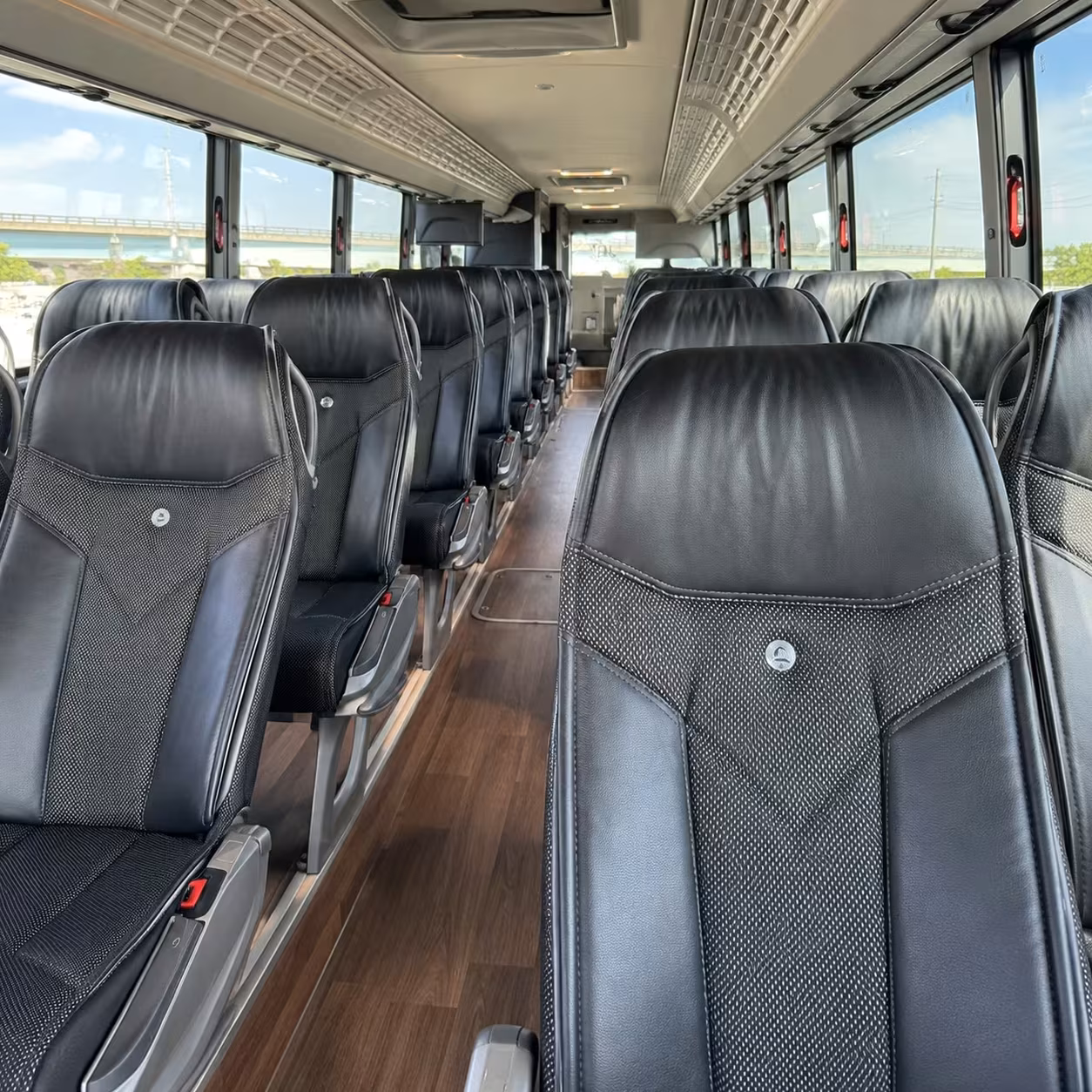 woodland charter bus rental inside