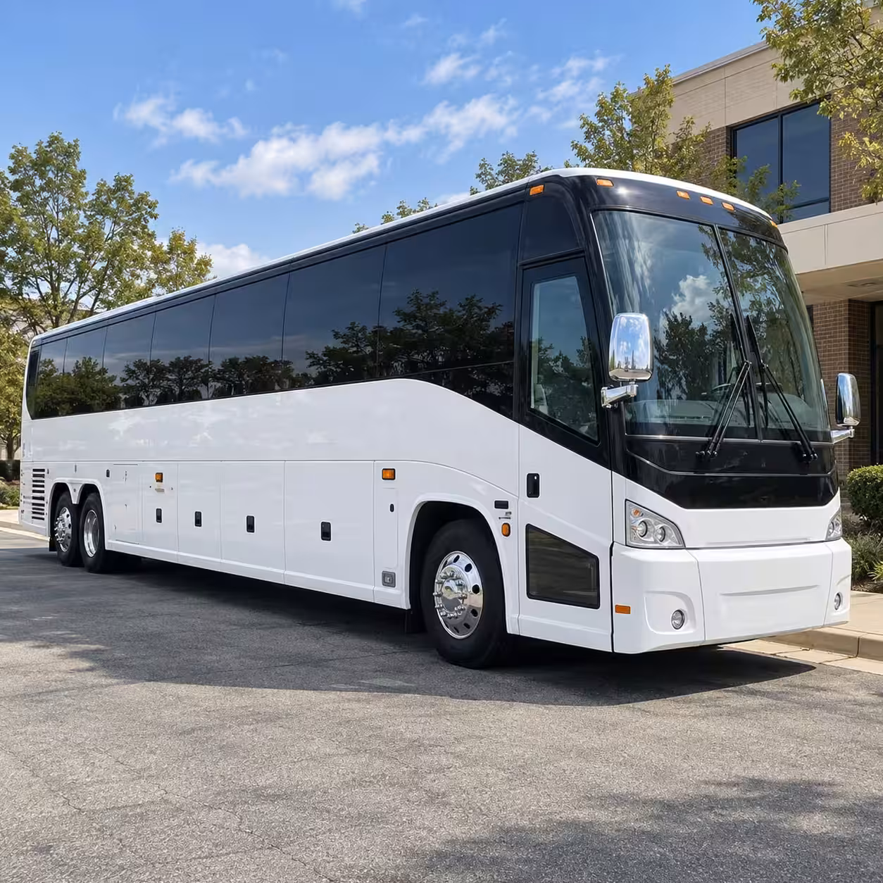 woodland field trip transportation from a large bus network